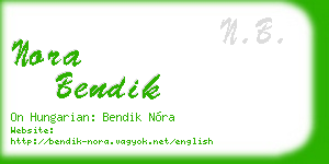 nora bendik business card